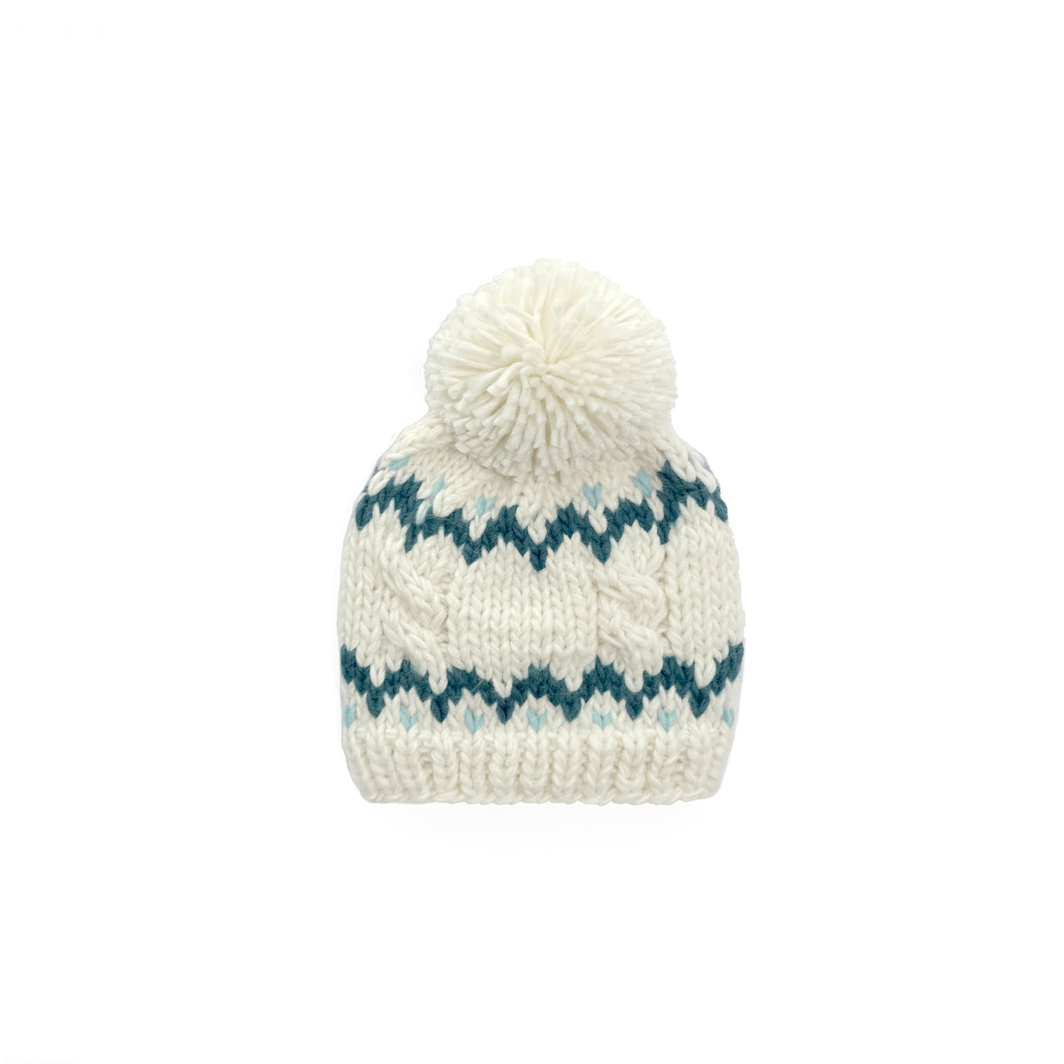Fair Isle Baby Knit Pom Pom Beanie