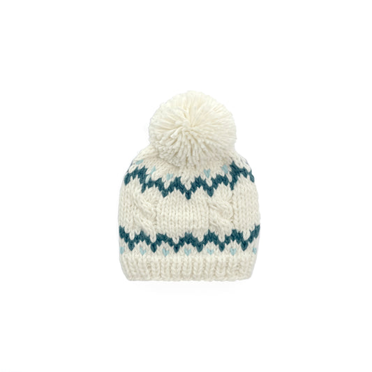 Fair Isle Baby Knit Pom Pom Beanie