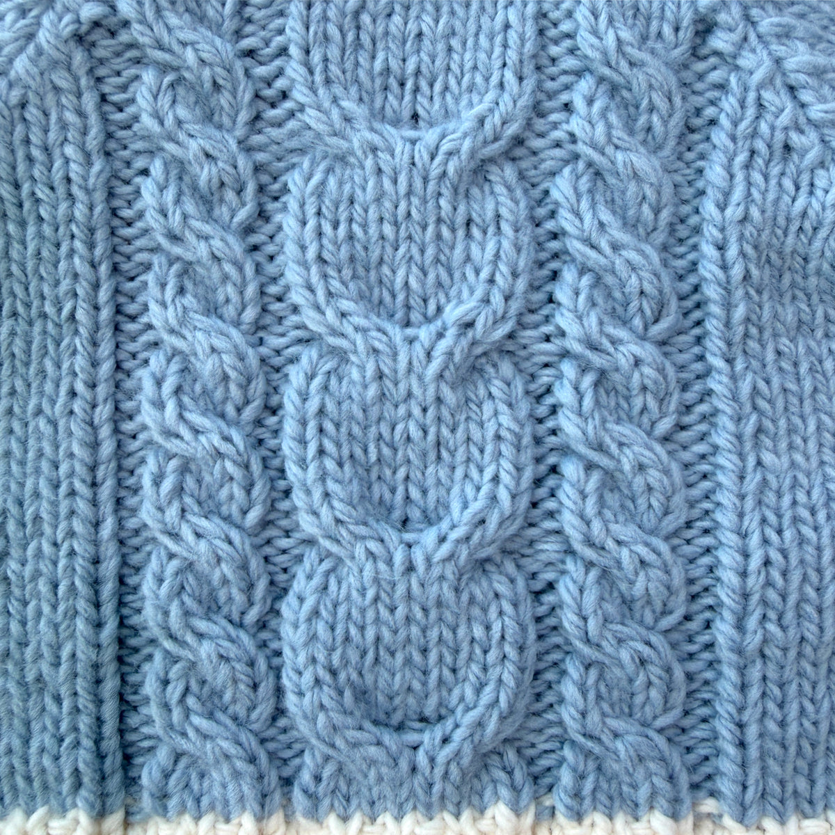Dusty Blue Cable Knit Baby Pullover