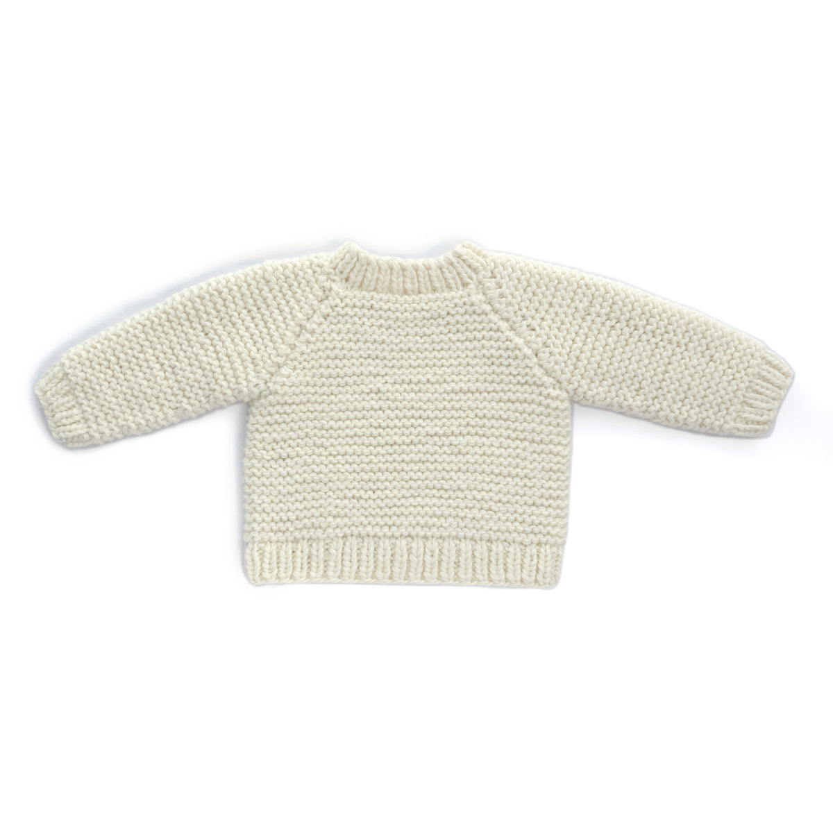 Hand Knit Carrot Baby Sweater - Cream