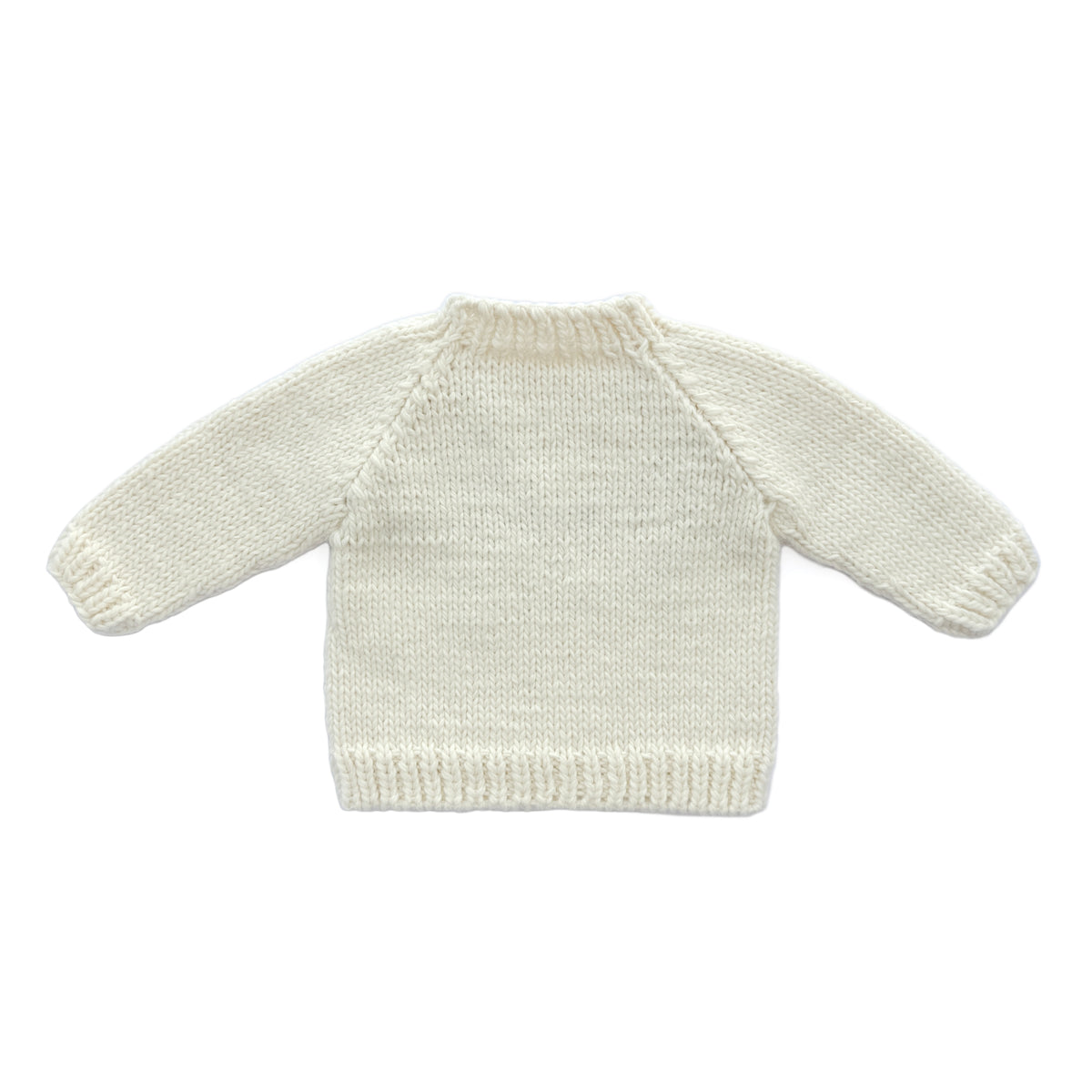 Hand Knit Dog Baby Sweater - Cream