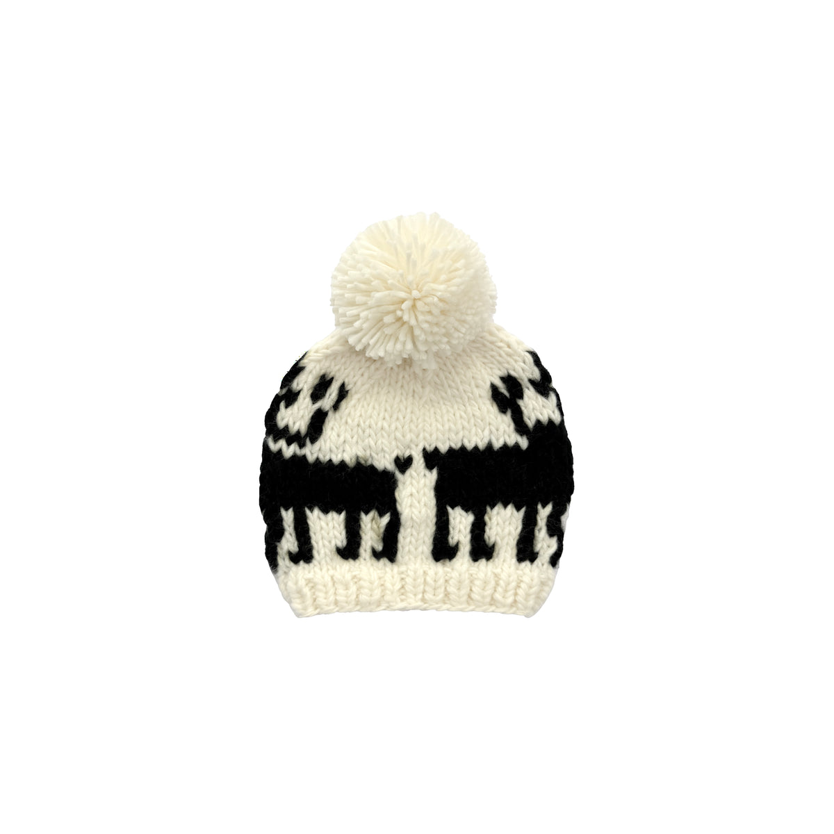 Christmas Baby Knit Beanie | Snowflake & Moose Pom Pom Hat