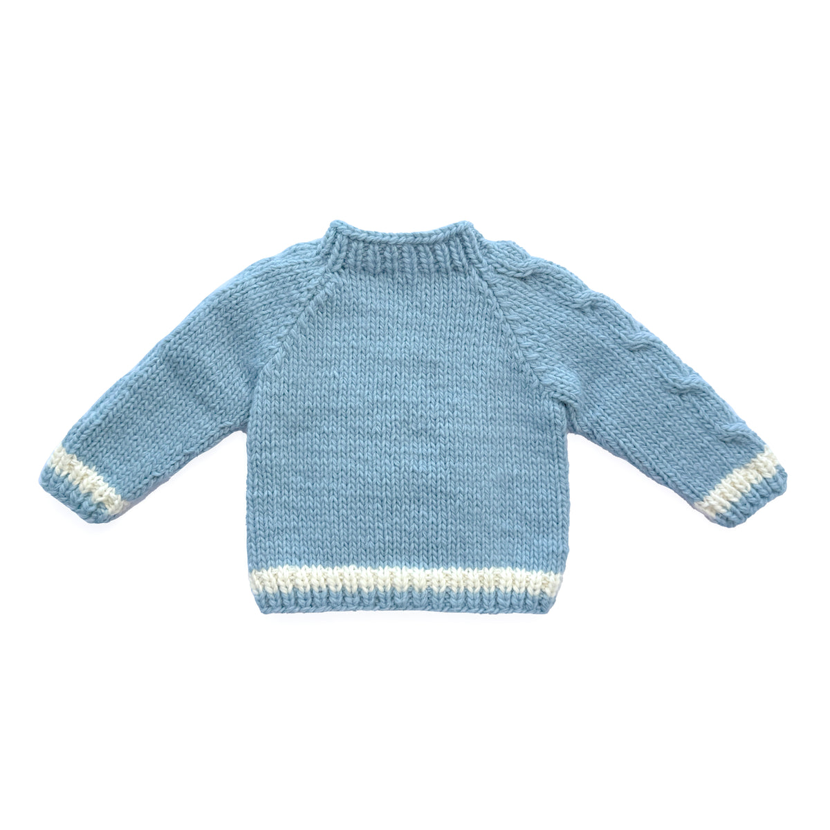 Dusty Blue Cable Knit Baby Pullover