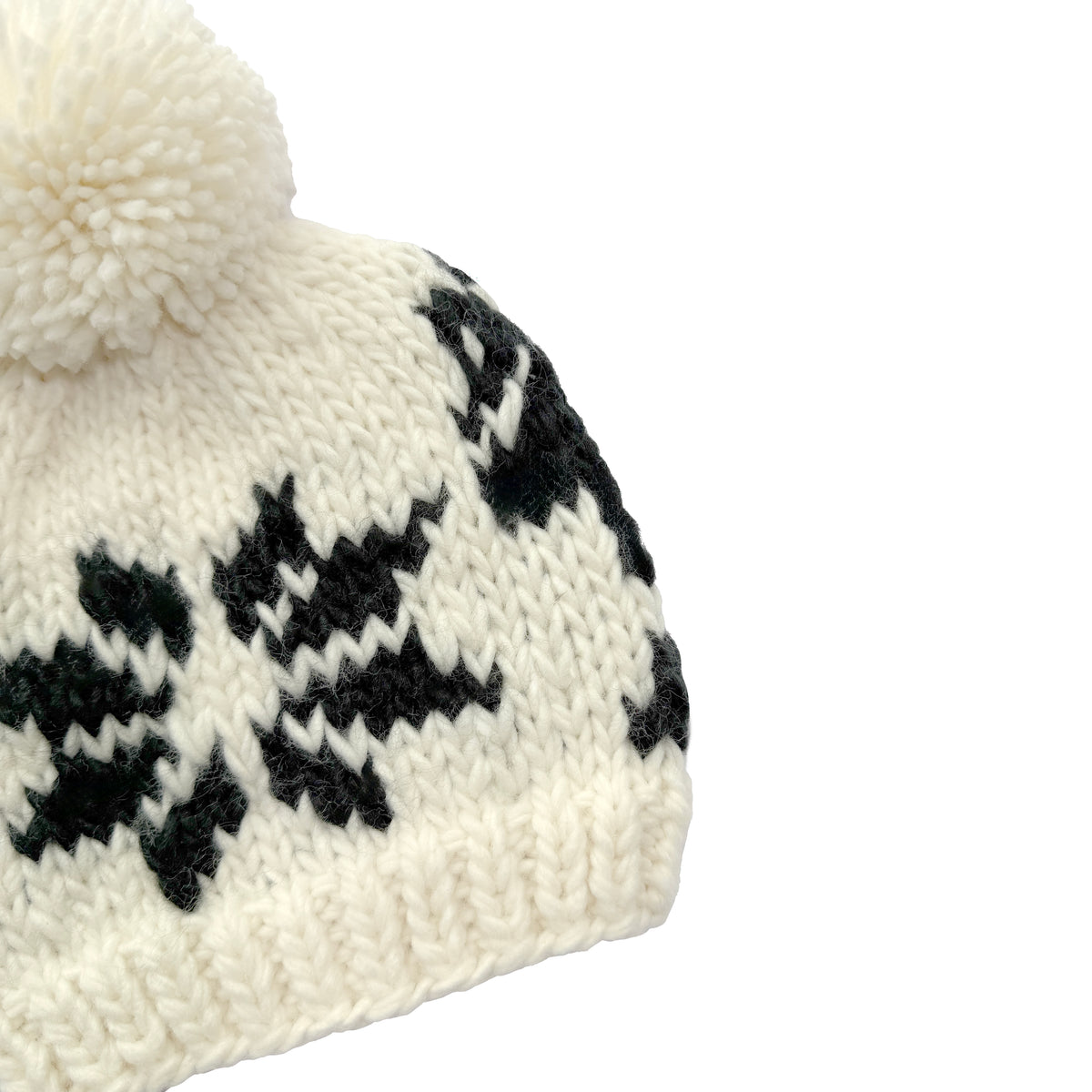 Christmas Baby Knit Beanie | Snowflake & Moose Pom Pom Hat