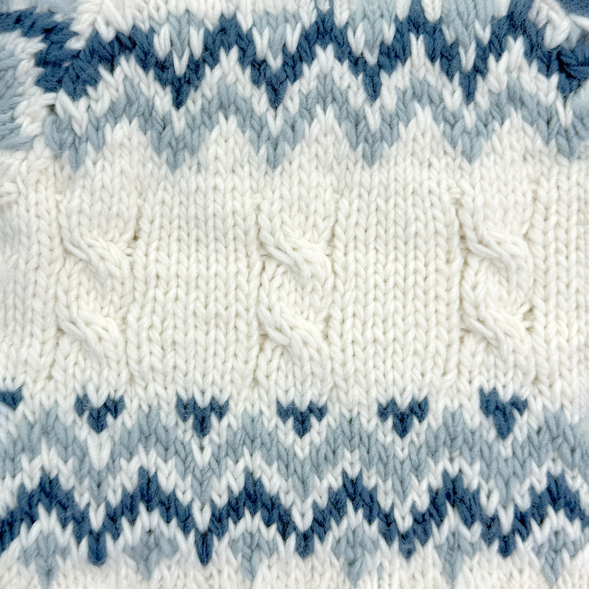 Baby Fair Isle Hand-Knit Sweater - Dusty Blue Gradient