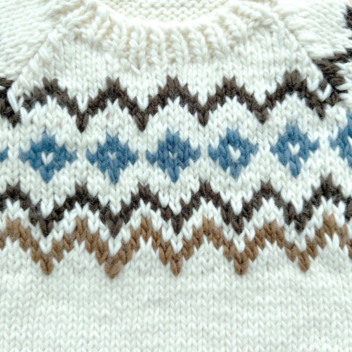 Hand-knitted Nordic Fair Isle children's pullover sweater
