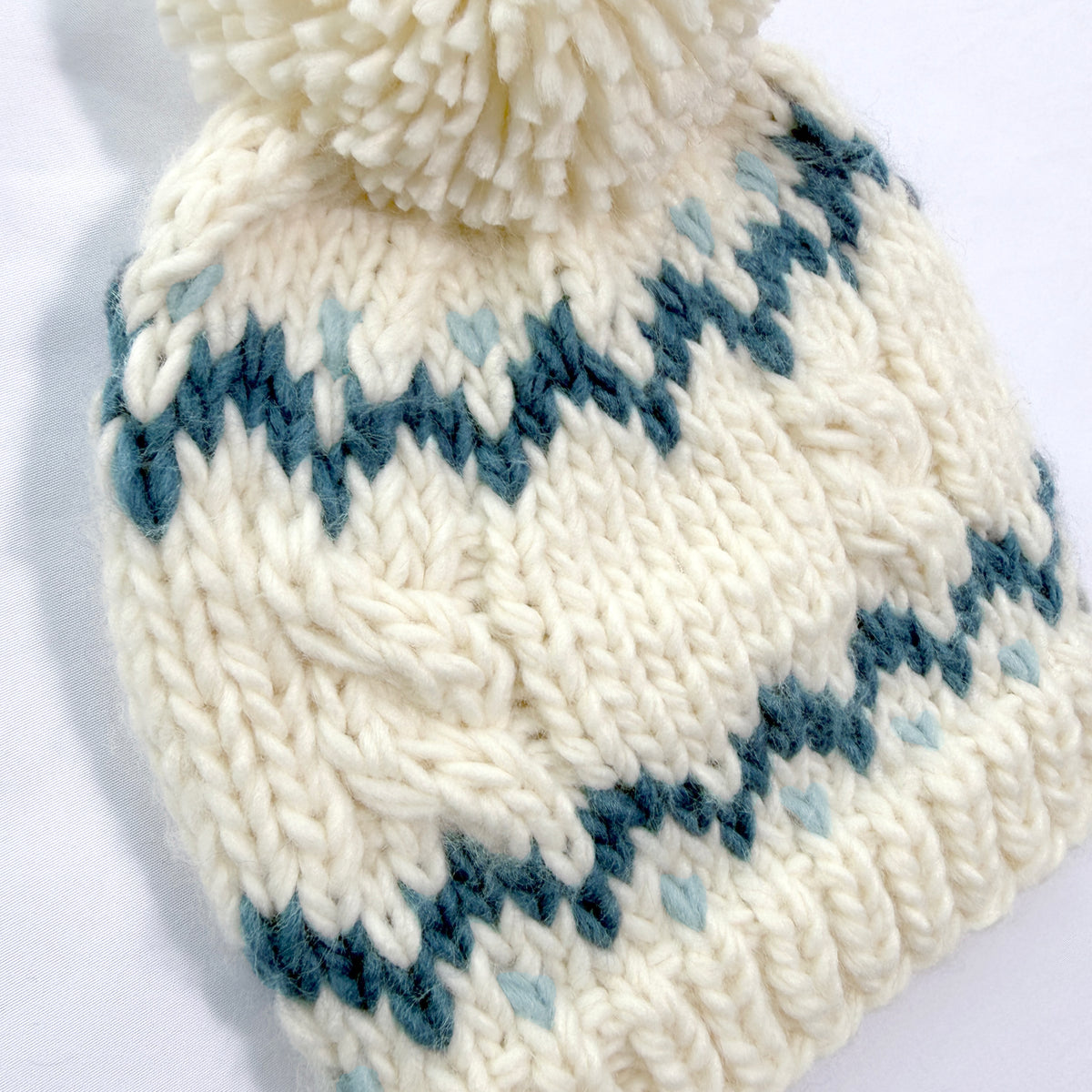 Fair Isle Baby Knit Pom Pom Beanie