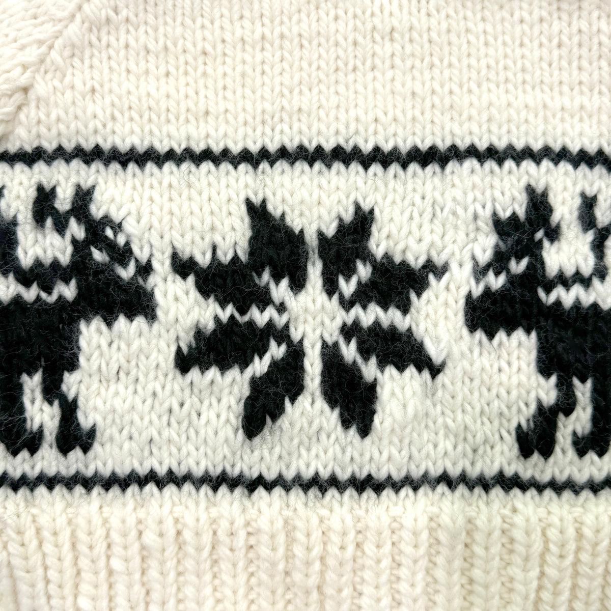 Hand Knit Cream Reindeer Snowflake Baby Sweater