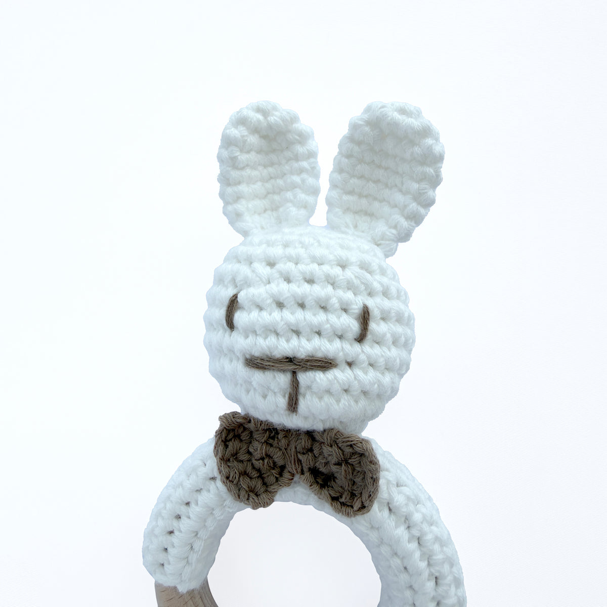 Handmade Crochet Bunny Teething Rattle