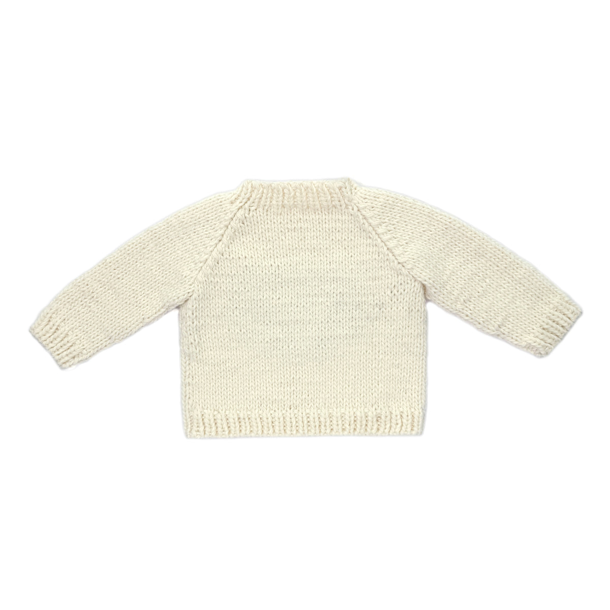Hand Knit Cream Bear Baby Sweater