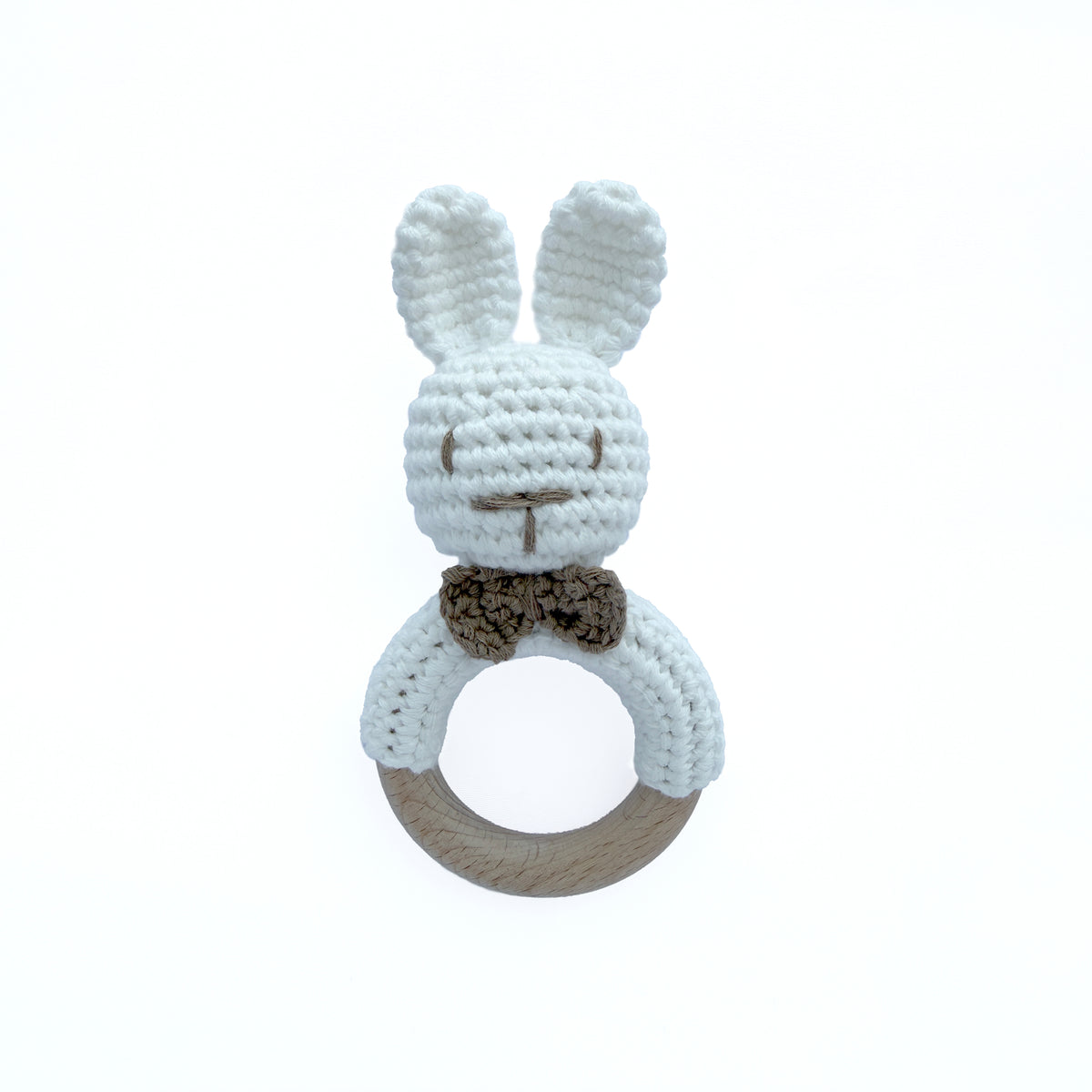 Handmade Crochet Bunny Teething Rattle