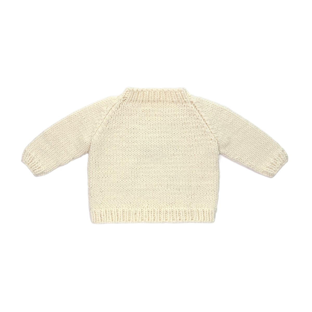 Hand Knit Cream Teddy Bear With Bow Baby Sweater