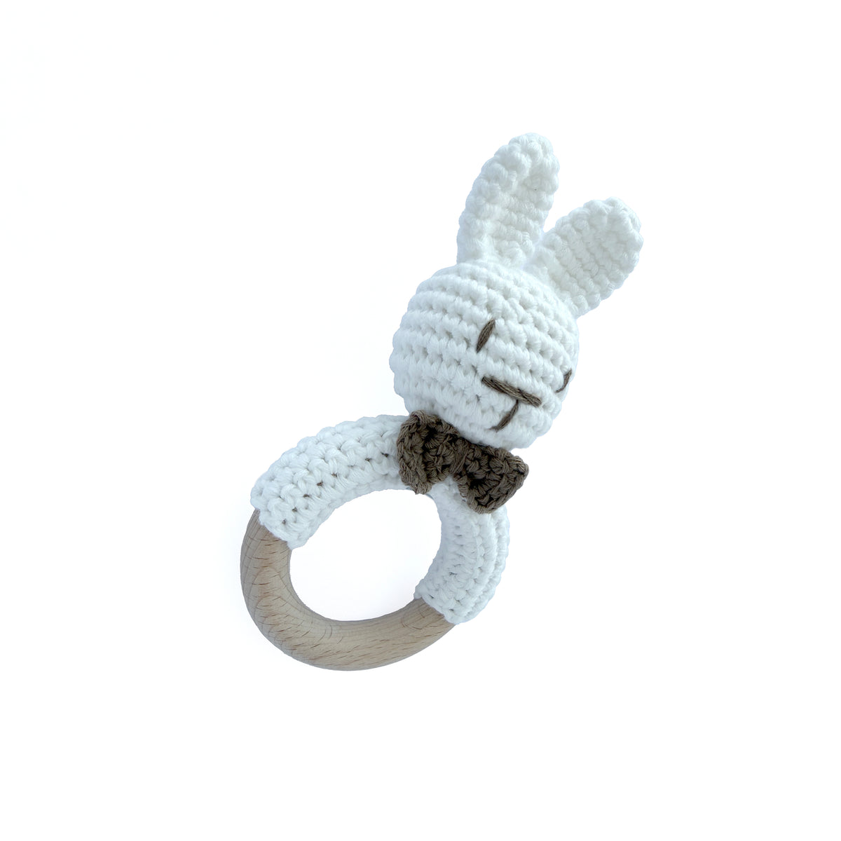 Handmade Crochet Bunny Teething Rattle