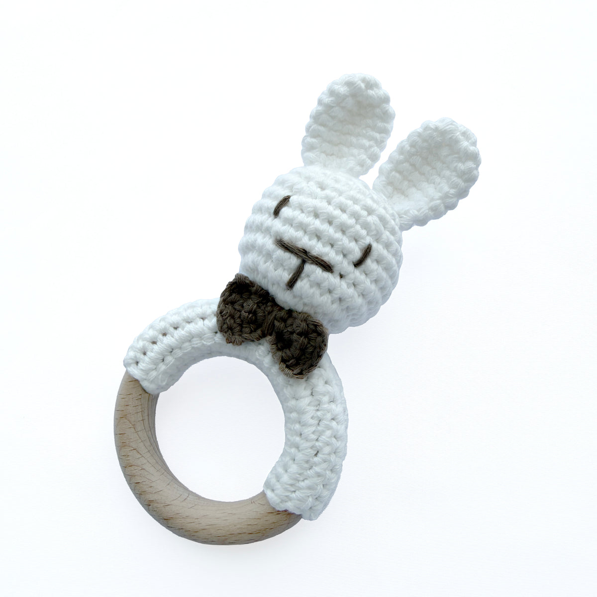 Handmade Crochet Bunny Teething Rattle